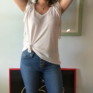 Nation LTD Size Medium white fringe tank top